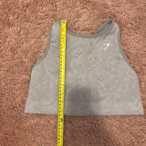 Gymshark Adapt Animal Seamless Sports Bra Womens Medium Gray High-Neck Crossover - Picture 5 of 7